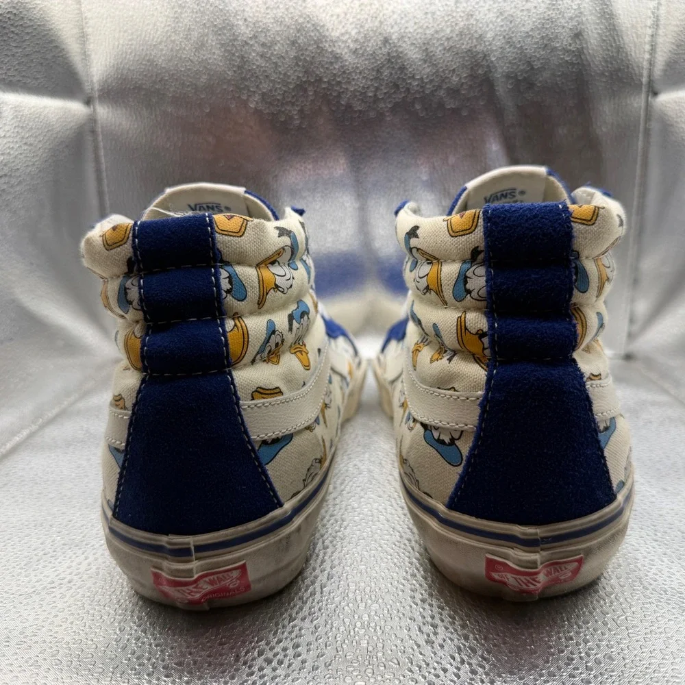 Size 10 Vans Sk8-Hi Sneakers Mens Blue Excellent Disney Donald Duck High Top